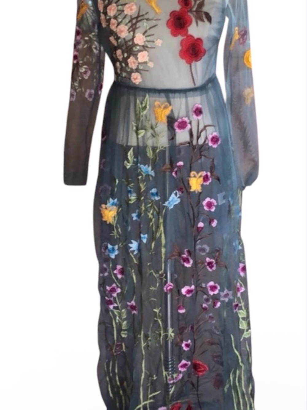 Blueoxy embroidered sheer floral dress size M/L - Picture 16 of 16